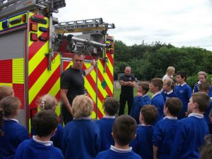 Pupils enjoyed a visit from the NI Fire Service