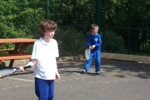 Pupils enjoying Tennis P4