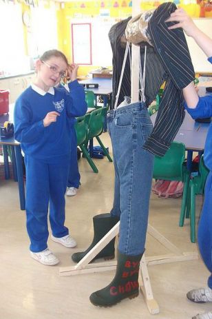 Primary 3 & 4 made a Scarecrow for the Armagh Show!